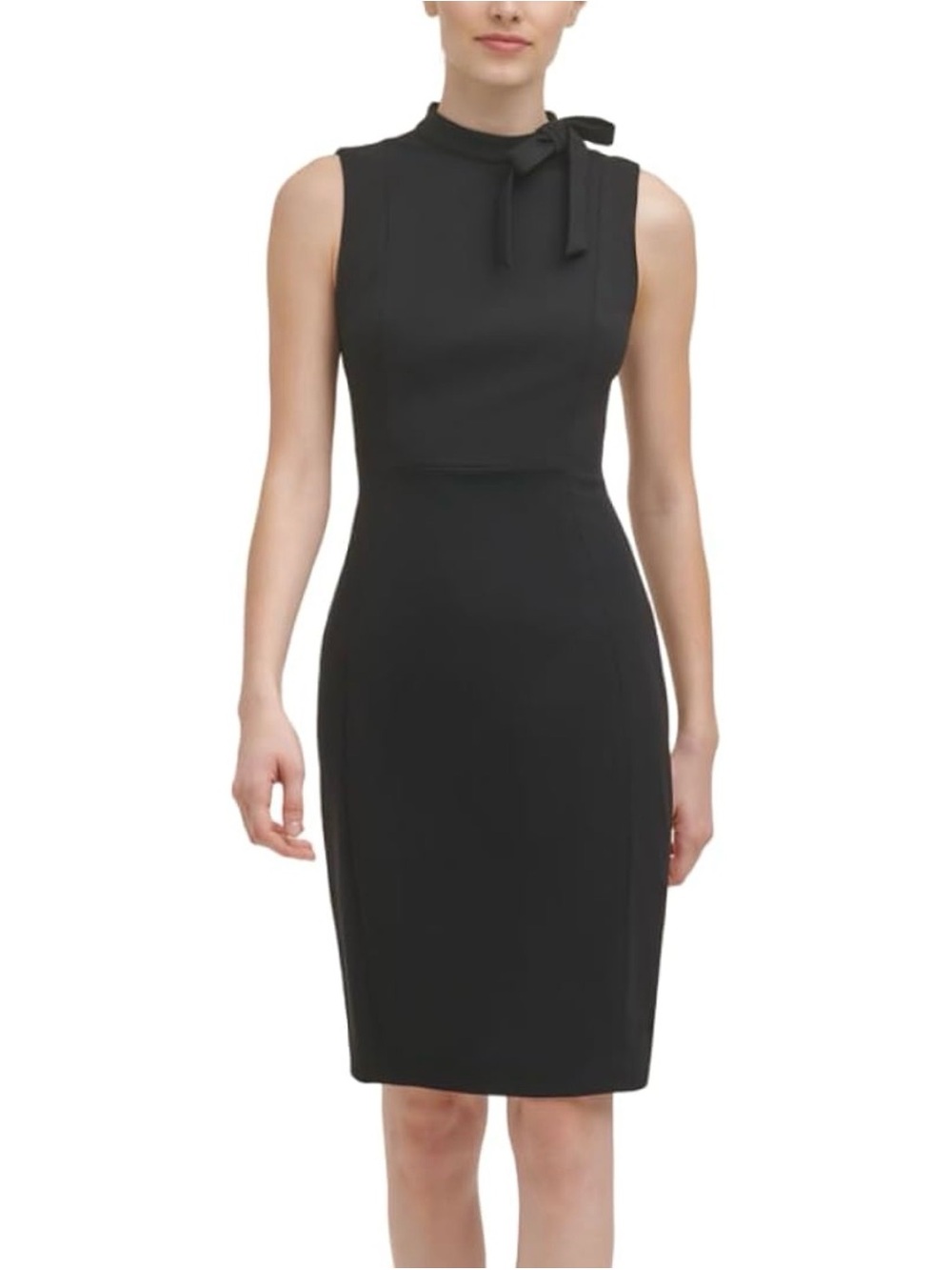 Calvin Klein Sleeveless Sheath with Bow Tie Neck - Size 2 Like New! Black